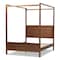 Baxton Studio Veronica Walnut Brown Finished Wood Queen Size Platform Canopy Bed 165-10718 - alternate 1
